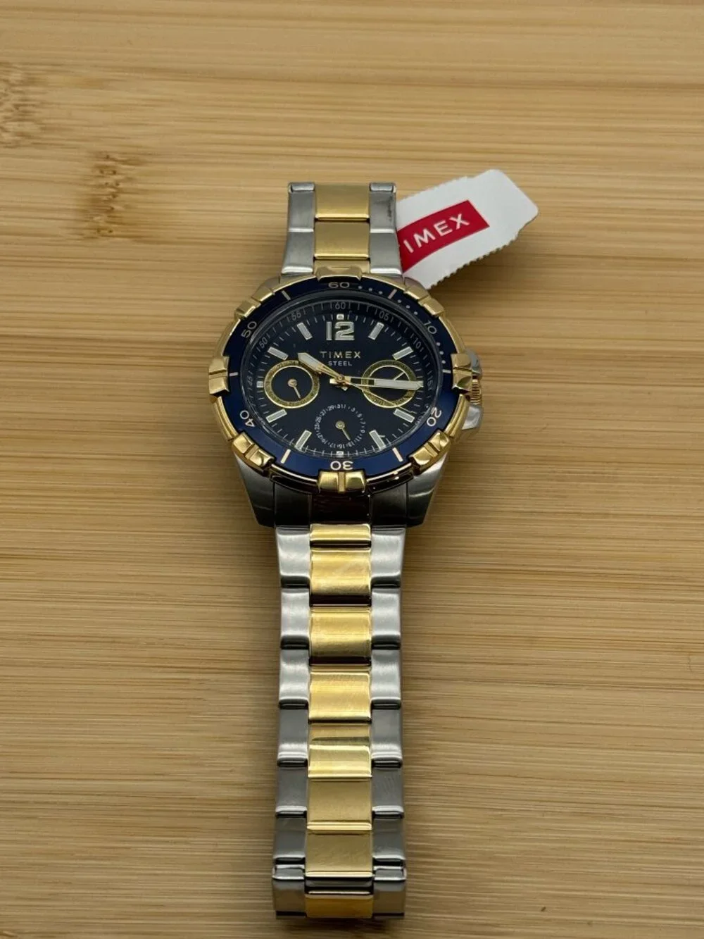 Timex Men's Dress Analog 45mm Stainless Steel Two-Tone Blue TW2T50700
